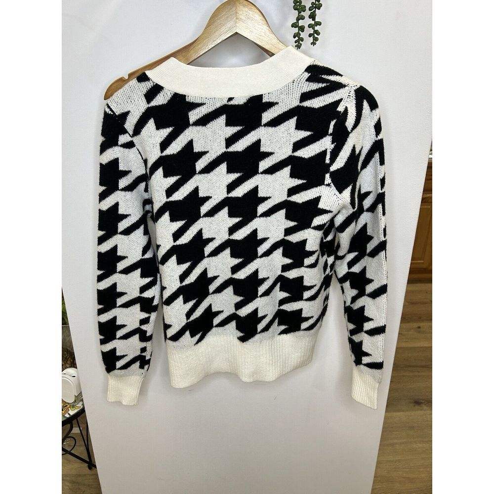NEW Loft‎ Cardigan Womens  Black White Striped Button Up Slub Cotton - Picture 4 of 7